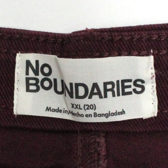 No Boundaries XXL (20) No Waist Wide Leg Baggy Burgundy Jeans - Picture 4 of 14